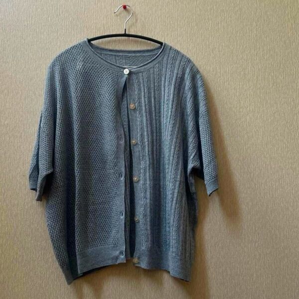 麻混 カーディガン 新品
