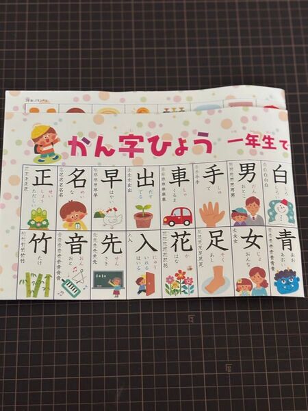 一年生で習う漢字表
