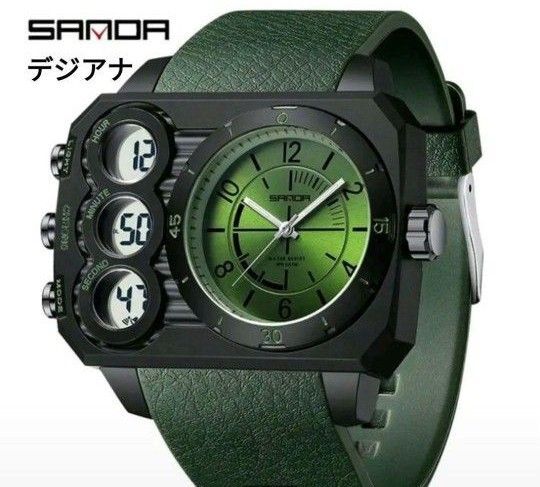 ★■ 新品 SANDA メンズ 腕時計 デジアナ