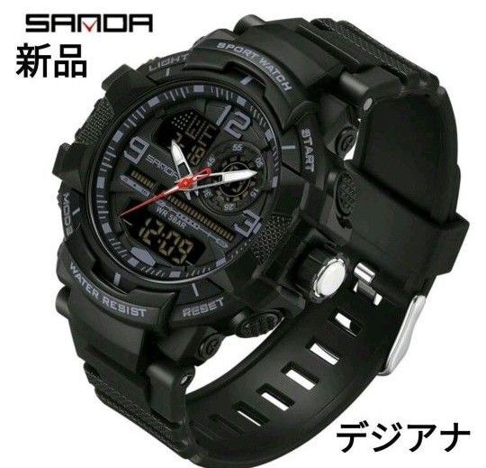 在★■ 新品 SANDA メンズ 腕時計デジアナ