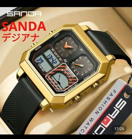 ★■ 新商品 新品 SANDA メンズ 腕時計 デジアナ