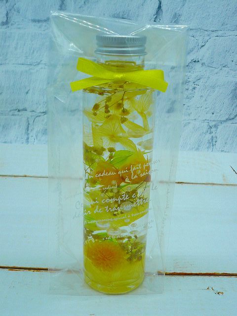 ★Great price reduction! Last one available! Herbarium wrapped in cellophane Rose Sennichikou Yellow round bottle 150ml Mother's Day gift★, handmade works, interior, miscellaneous goods, ornament, object