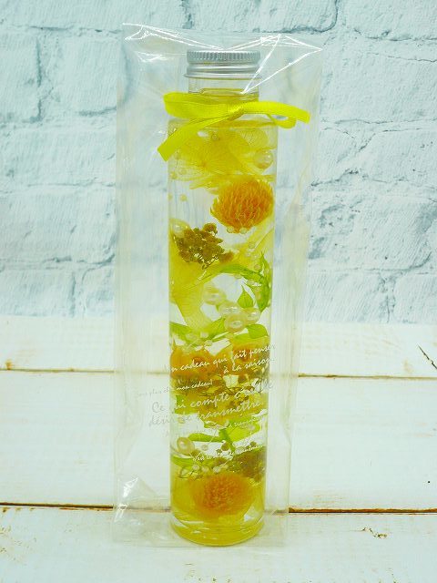 ★Great deal! Discount! Last one available! Herbarium Cellophane Wrapping Handmade Rose Sentinicou Yellow Round Bottle 200ml Gift★, handmade works, interior, miscellaneous goods, ornament, object