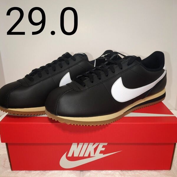 29.0 NIKE ナイキ コルテッツ レザー ブラック/ホワイト スニーカー