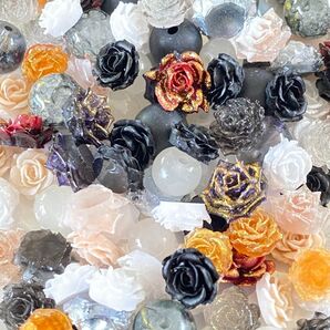 12 柔らかいバラ お花 パーツ ビーズ ハンドメイド