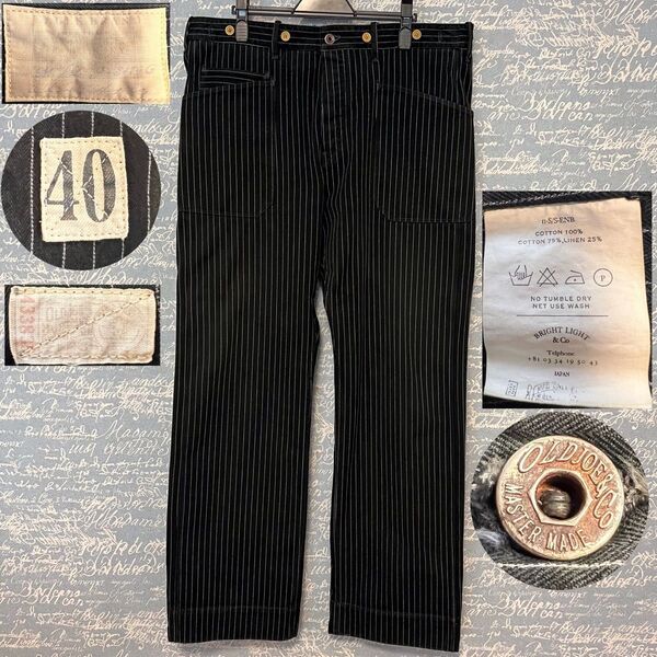 希少 オールドジョー アーリーアーミートラウザー 40 ブラック ストライプ 2011SS EARLY ARMY TROUSERS
