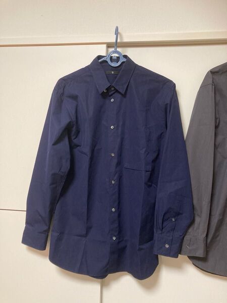 UNIQLOプラスj スーピマコットンシャツ ネイビー Mサイズ