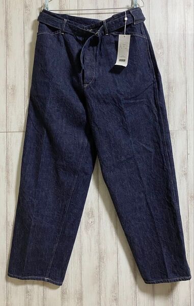COMOLI デニムベルテッドパンツ セットアップ インディゴ タグ付き