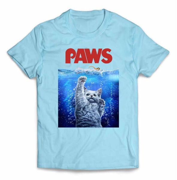 猫 ねこ 海 PAWS 半袖 Tシャツ メンズ レディース キッズ プリント