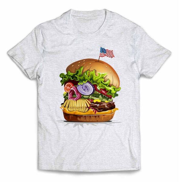 【ハンバーガー スカル】半袖 Tシャツ メンズ レディース キッズ プリント