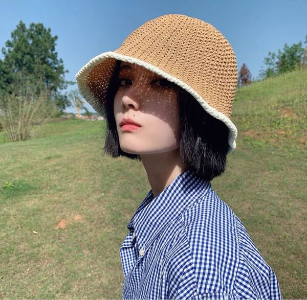 一点限り 春夏ペーパーハット 帽子 UV対策 日焼け対策 涼しげ小顔効果おしゃれ 日よけ 深め 韓国ファッション