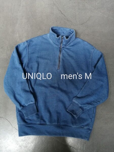 UNIQLO ユニクロ インディゴスウェットハーフジップ メンズM