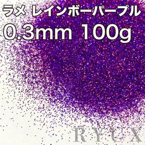 大容量!ラメ グリッター レインボーパープル 0.3mm 100g 塗装 塗料 キラキラ フレーク