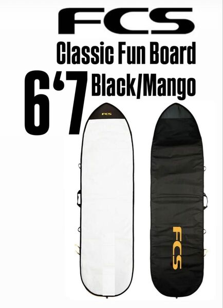 FCS Classic Fun Board 6'7" Black/Mango