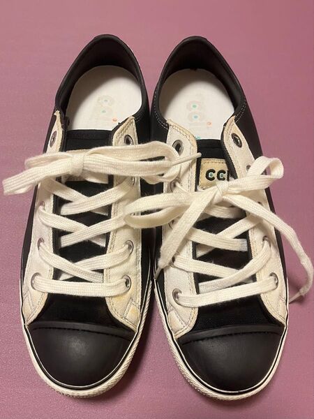ccilu スニーカー 黒×白 防水 レインシューズ