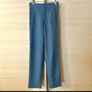 【美品】 スラックス パンツ カラーパンツ 水色 ブルー レディース XS