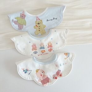スタイ まんまるスタイ 360度 くまちゃん アニマル 可愛い 水色くま