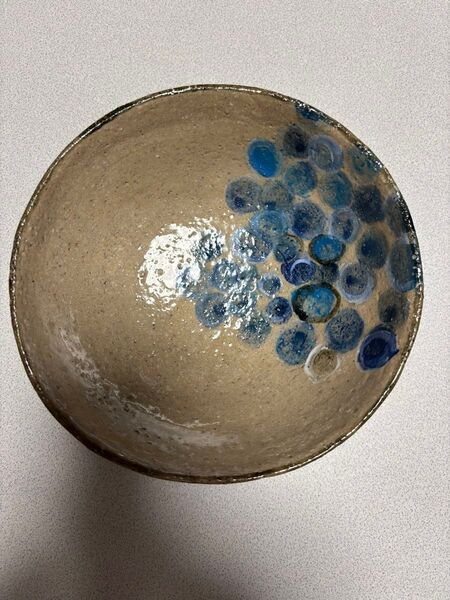 シャボン玉模様の手作り一品物ボウル