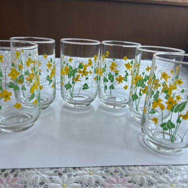 花柄グラス 6個セット