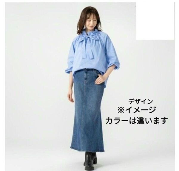 新品 タグ付き/Anne Coquine/ボウタイ2wayブラウス/サックス/L