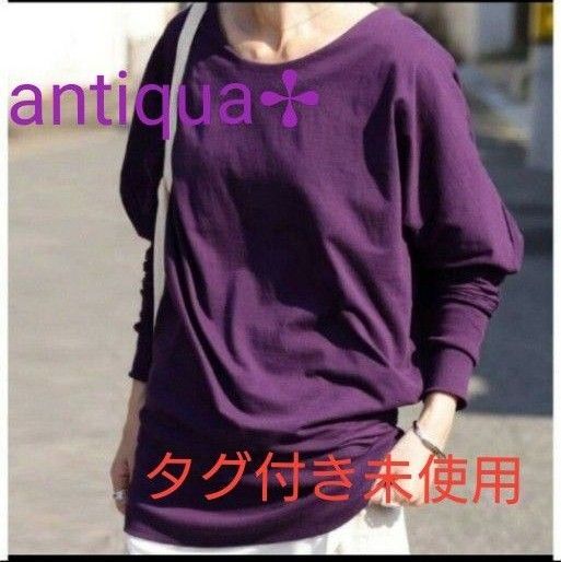 antiqua ラグラン袖パープルトップス ◇タグ付き未使用◇ トップス 長袖