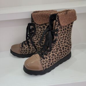 豹柄 ショートブーツ ボア ヒョウ 韓国ファッション we go系 オルチャン 難あり