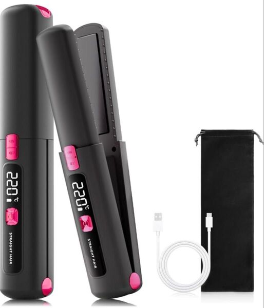 ヘアアイロン コードレス 2way 3段階温度調整 急速充電 軽量 ミニ