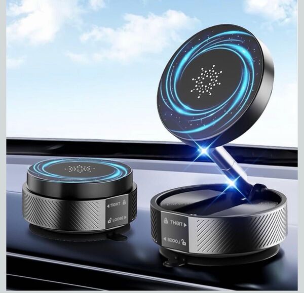 スマホホルダー 車載 マグネット MagSafe 真空吸盤+磁力 マグセーフ