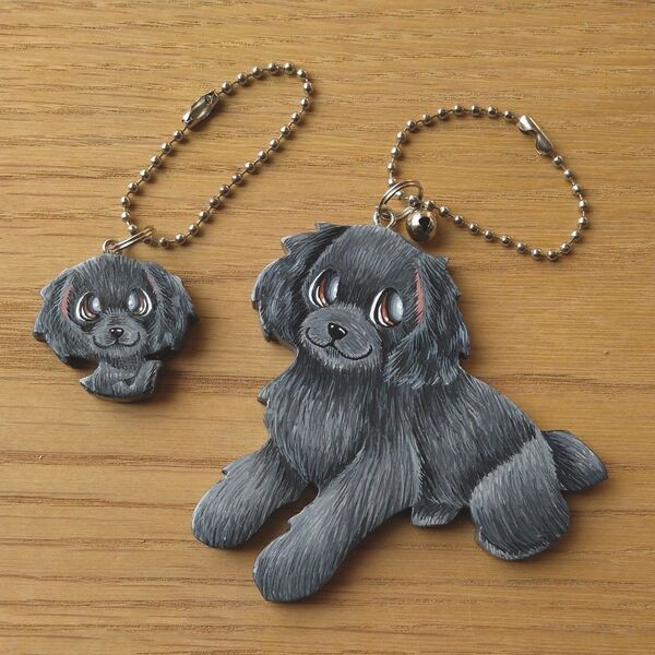 トイプードル・大小キーホルダー2個セット バッグチャーム ハンドメイド 雑貨 犬 犬雑貨 アクセサリー