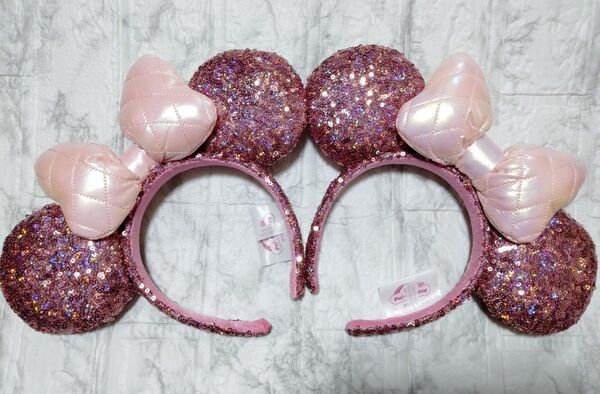 【ペア】ディズニー ミニー パルパルーザ ファンダーランド スパンコール カチューシャ ピンク 2個セット