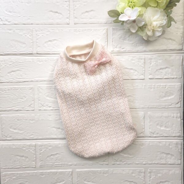 犬服ハンドメイド 春ニットのタンクトップ