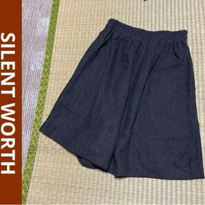 SILENTWORTH サイレントワース レディース ウール風 キュロット ショーパン ハーフパンツ ハイウェスト ウエストゴム