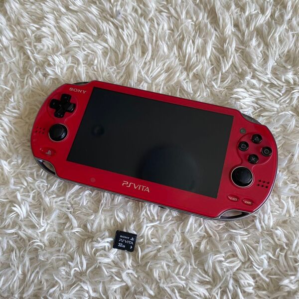 ②美品!SONY PSVITA PCH-1000 コズミックレッド 32G付き