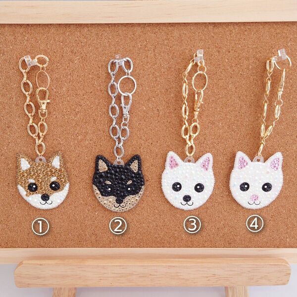 □柴犬□ハンドメイド バッグチャーム デコ キラキラ グッズ