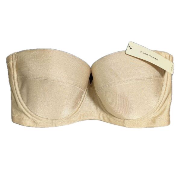 白鳩 SHIROHATO ContRante コントランテ立体脇高 ストラップレスブラジャー ベージュE70 D70