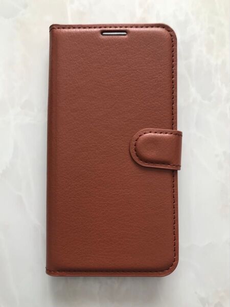 OPPO A73 ブラウン 茶色 シンプルレザー手帳型ケース