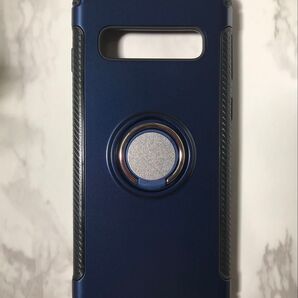GalaxyS10Plus カッコいい リング付き耐衝撃ケース ネイビー