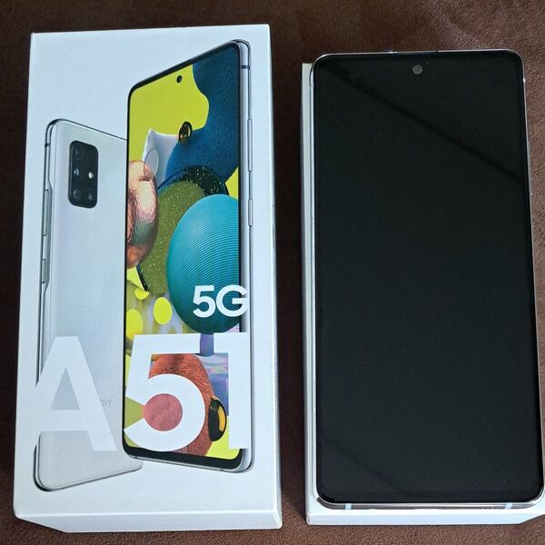 au Galaxy A51 5G SCG07 プリズムブリックスホワイト 中古