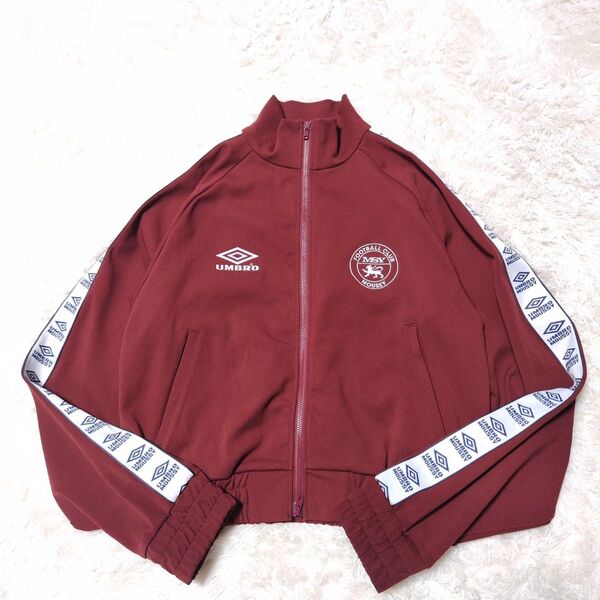 UMBRO×MOUSSY ジャージ トラックジャケット ラインロゴ コラボ ダブルジップ レディース 短丈