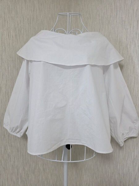 anana カットソー ラグランスリーブ リボン 綿 七分袖 白 size F