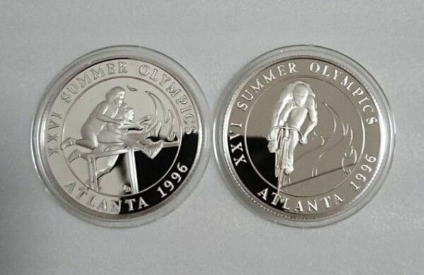 1996年 アトランタオリンピック 記念銀貨 シルバー プルーフ 銀製メダル 2枚