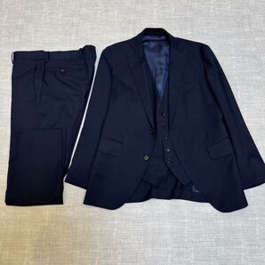 THE SUIT COMPANY 3ピースネイビースーツセットアップ