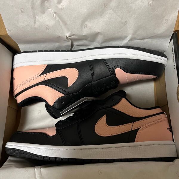 US10.5 NIKE AIR JORDAN 1 LOW "BLACK/PEACH/WHITE" pink SB