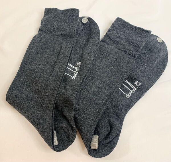 未使用!dunhill ダンヒル 靴下 ソックス グレー ビジネスソックス 紳士 2足セット