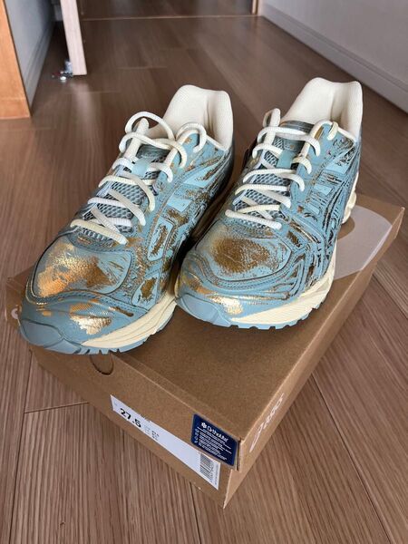 アシックス GEL-KAYANO14 PUREGOLD/COLD MOSS 27.5センチ