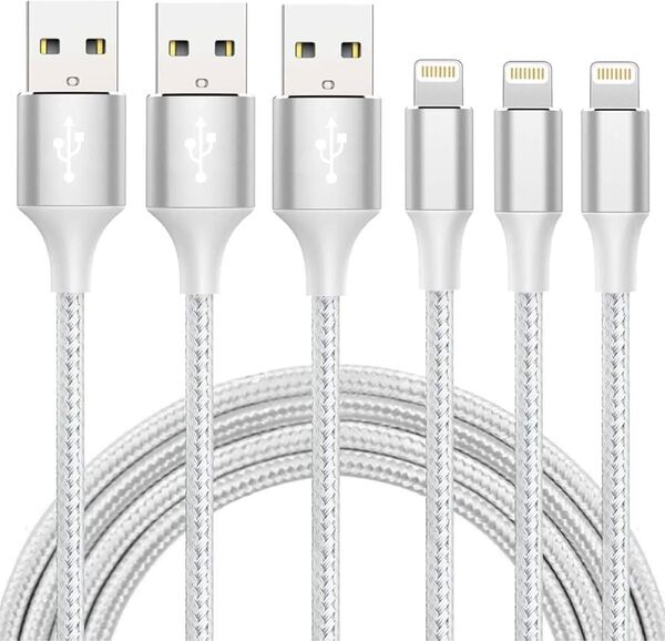 iPhoneライトニング充電ケーブル 3本セット 2m 断線防止 高耐久 ライトニング