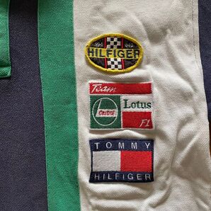【92年製ヴィンテージ・美品】TOMMY HILFIGER ラガーポロシャツ/Racing Team 刺繍入り/Lサイズ
