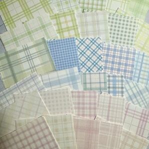 30種150枚チェック柄80×80mm ブロックメモ ペーパー まとめ売り デザインペーパー コラージュ