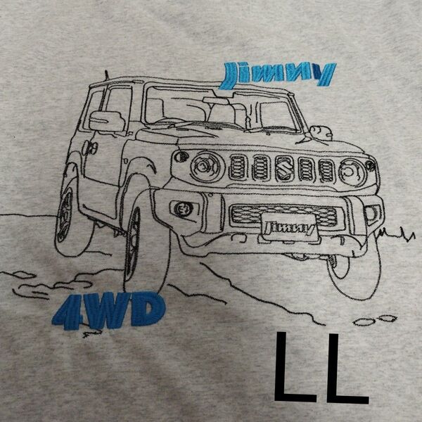 しまむら Jimny 刺繍Tシャツ LLサイズ 淡灰