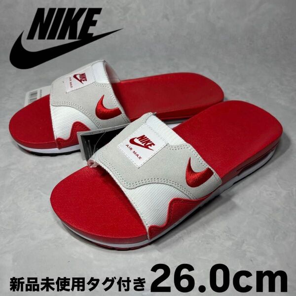 NIKE AIR MAX 1 SLIDE UNIVERSITY RED 26.0